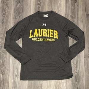 Under Armour Dark Gray Long Sleeve with Yellow Laurier Print